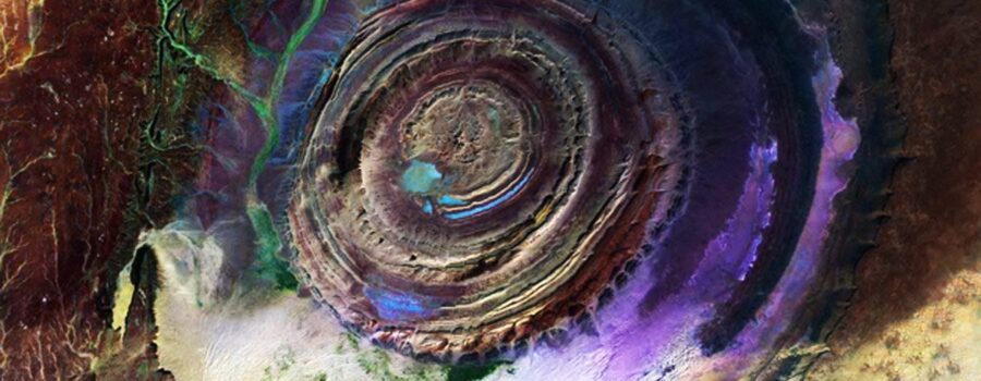 Richat Structure, Mauritania, satellite image.